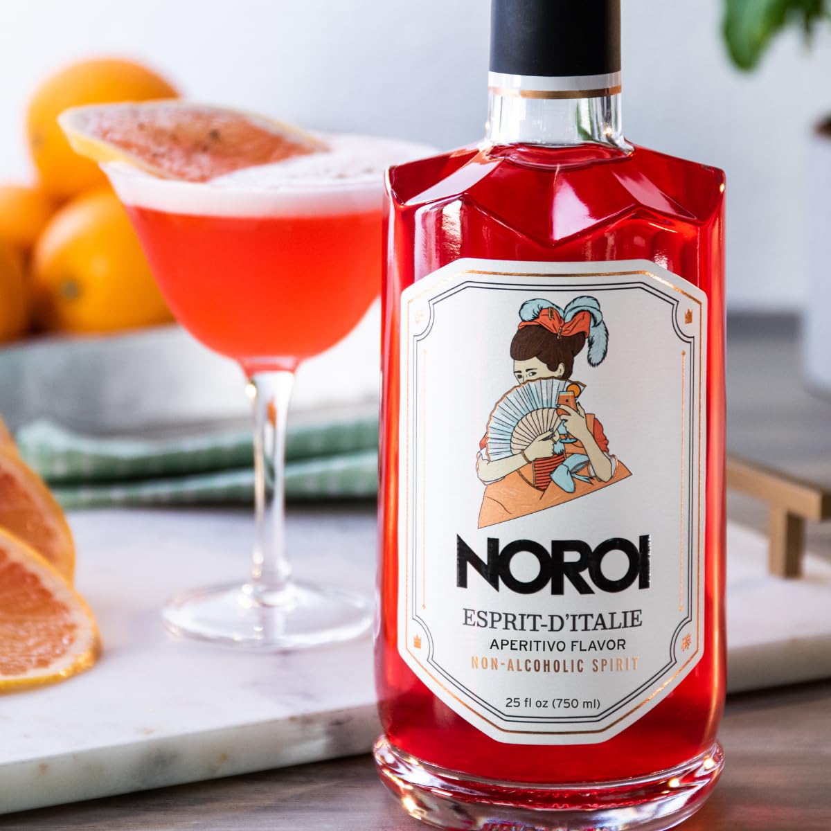 NOROI’s - Non-Alcoholic Spirits – Esprit-d'Italie – Aperitivo Flavored – Crafted to Add Flavor for Your Non-Alcoholic Drinks and Cocktails – 25 fl oz (750 ml)