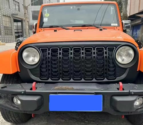 HIGH FLYING 20th Anniversary Style Front Grille Grid Grill Guard With Camera Hole for Jeep Wrangler JL 2018-2024 Gladiator ABS Blackout (No Camera Hole)