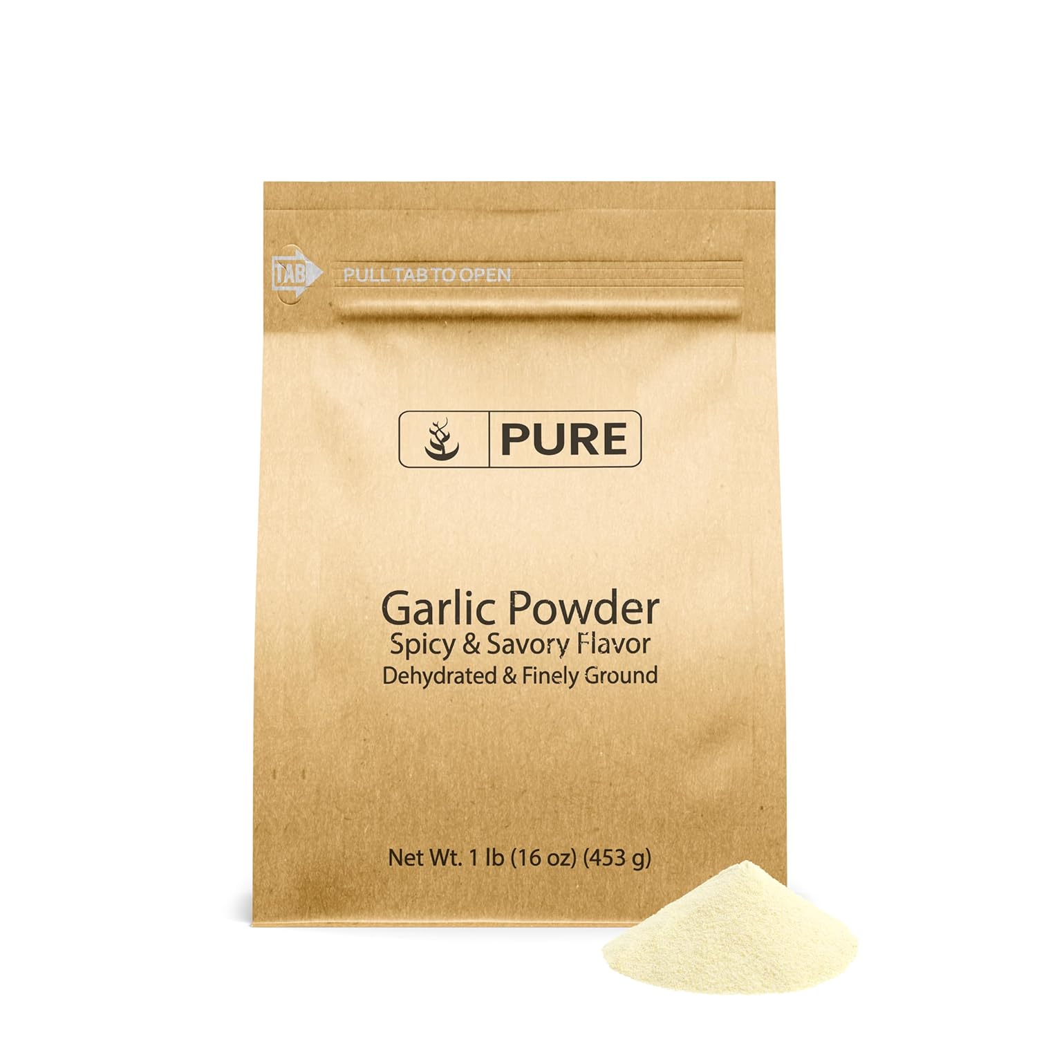 Pure Original Ingredients Garlic Powder, Pure, Fine Ground, Dehydrated, Gluten Free, Eco-Friendly Packaging (16 Ounces)