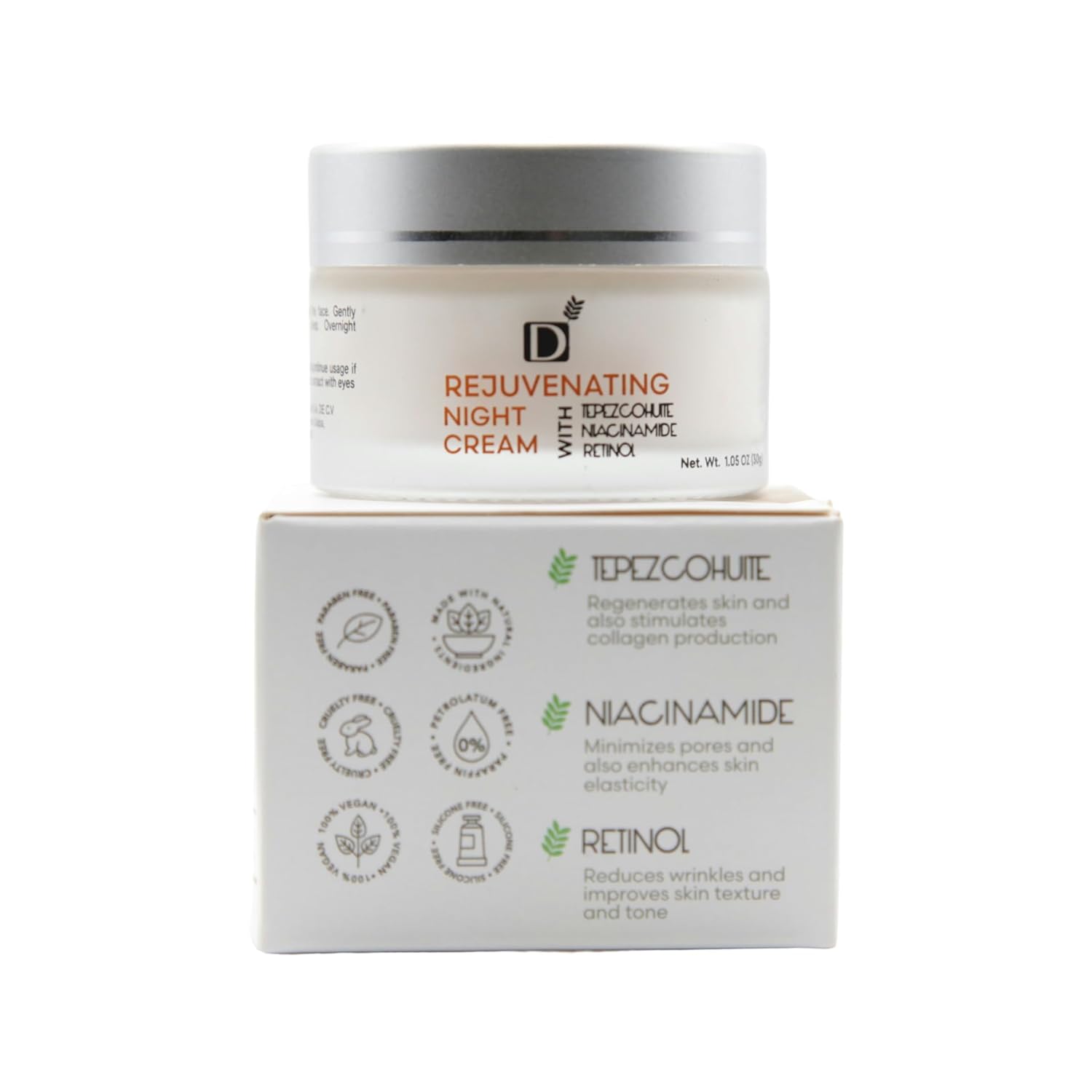 Rejuvenating Facial Night Cream with Retinol, Tepezcohuite, & Niacinamide