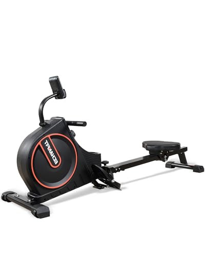 ECHANFIT Magnetic Rowing Machine for Home，Foldable Rower Machine Whit 350 LB Weight Capacity 16 Levels Adjustable Resistance LCD Monitor and Tablet Holder,Optional Free App