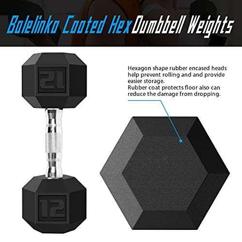 Balelinko Rubber Grip Encased Dumbbell Cast Iron Weight with Anti-Slip Handle Dumbbell -Strength Training Equipment - Home Gym Accessories - Full Body Workout - Muscle Building