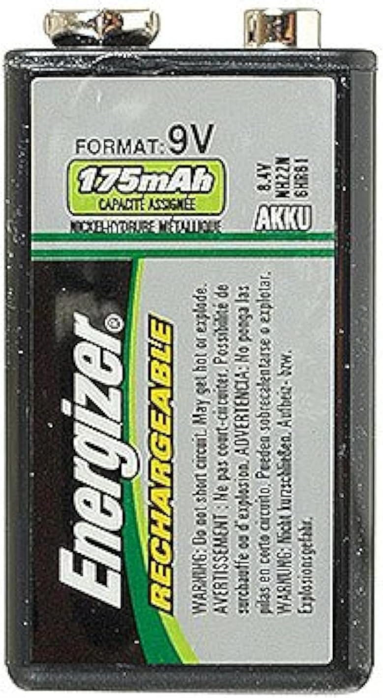 2 Energizer Rechargeable 9 Volt Batteries, (NH22NBP)