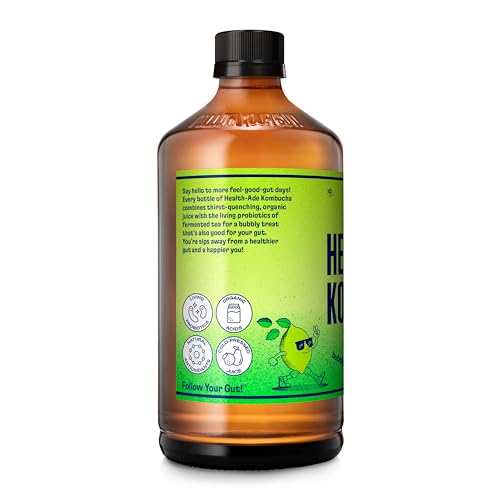 Health-Ade Pink Lady Apple Kombucha, 48 fl OZ, Red-Yellow