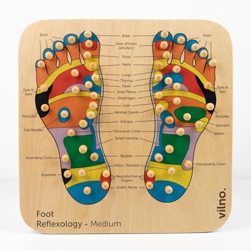 Foot Reflexology Acupressure Massager Mat - Body Stress & Heel Pain Relief Pad - Acupuncture Trigger & Feet Point Massage Tool - Accupoint Health & Wellness Therapy Plantar Fasciitis Board (L)