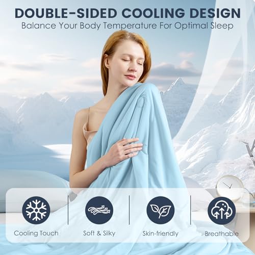 Cooling Comforter King Absorbs Body Heat to Keep Cool, Double-Sided Arc-Chill Cold Tech Fabric Cooling Blanket for Hot Sleepers Night Sweats, Breathable Lightweight Summer Cooling Quilt