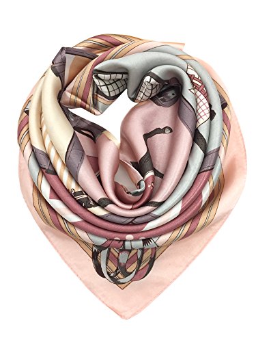 YOUR SMILE Silk Like Scarf Women's Fashion Pattern Large Square Satin Headscarf Headdress