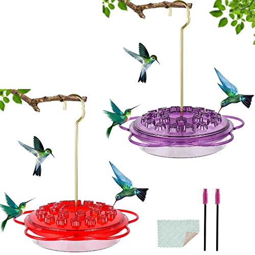 3 Pack Outdoor Hanging Hummingbird Feeders,Leak-Proof,Easy to Clean and Fill,Nectar Guards Hummingbirds Feeder for Garden,Deck,Patio,Outside,Window