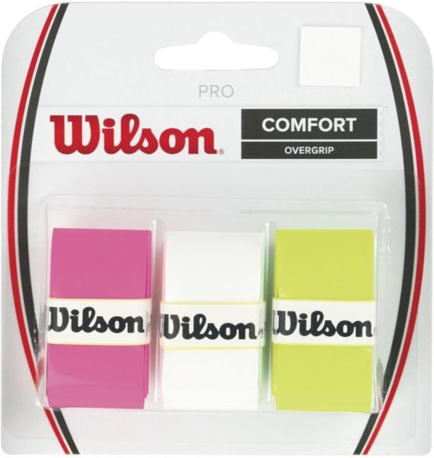 Wilson Pro Overgrip-Comfort 3pk-Assorted-White/Green/Pink