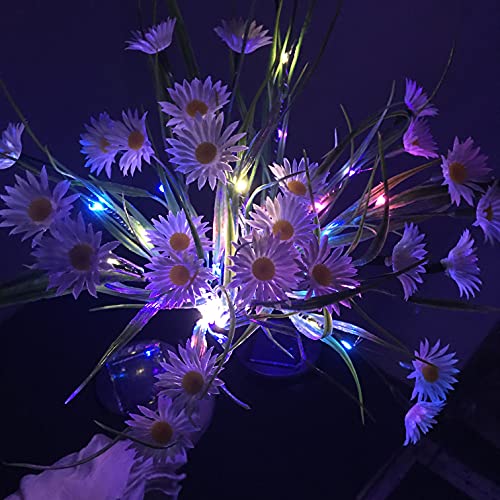 Solar Garden Stake Lights,28 LED Daisy Flower Decorative Lights Outdoor Waterproof Solar Powered Landscape Lights for Yard/Patio/Walkway/Pathway/Path Light (Purple)