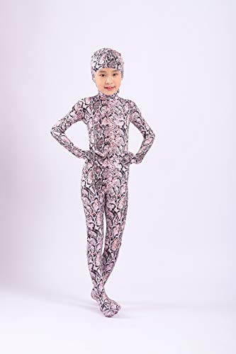 6-12 Years Old Child Kids Costume Leopard Cheetah Snake Print Bodysuit Open Face Full Body Zentai Jumpsuit