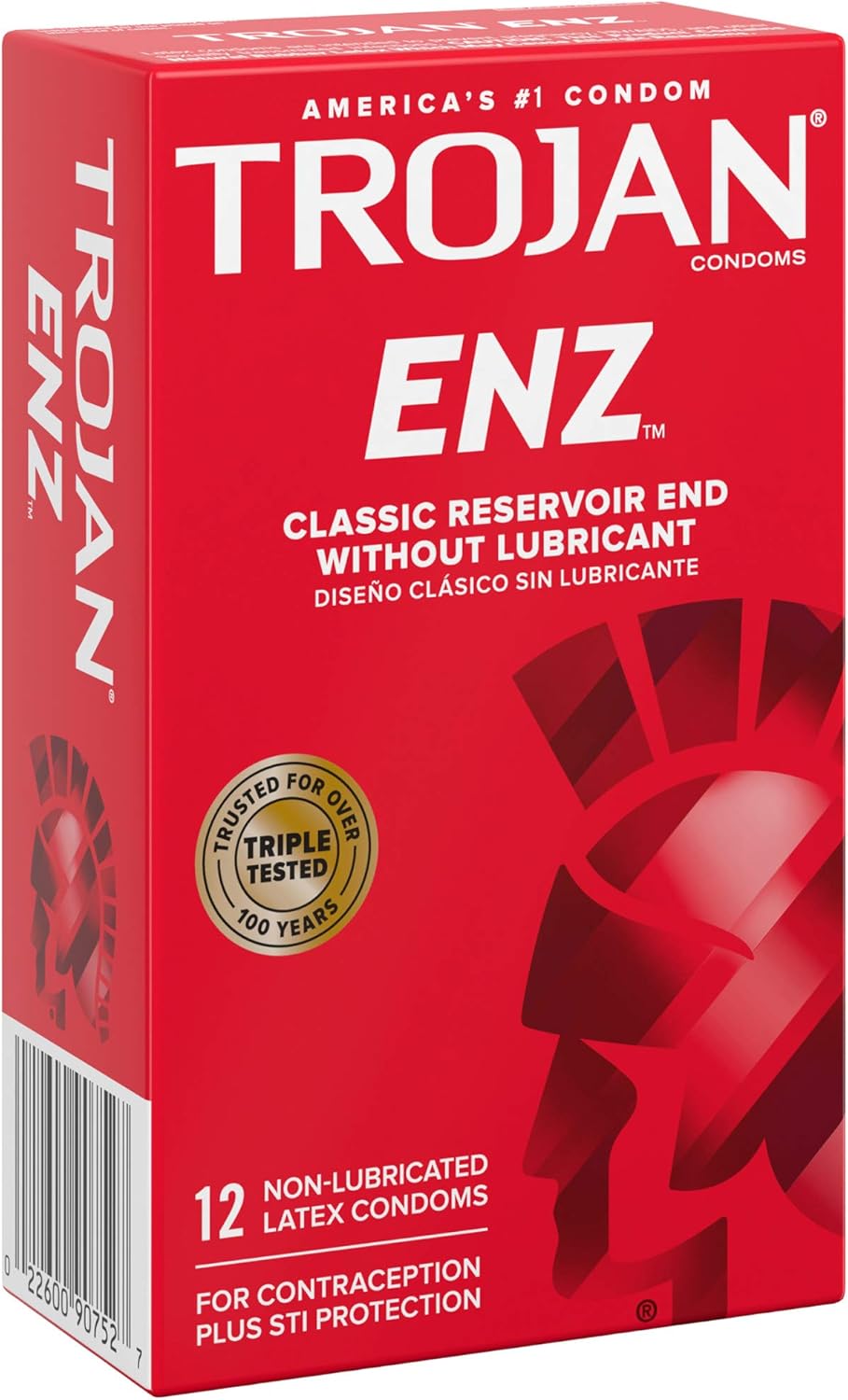 Trojan ENZ Natural Latex Non-Lubricated Condoms - 12 Count