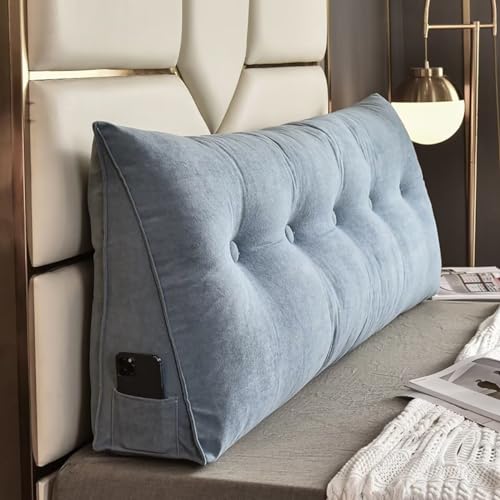Large White Headboard Pillow Triangular Wedge Backrest Positioning Support Bed Rest Reading Pillows Headboard Wedge Pillows for Day Bed Bunk Bed with Removable Cover