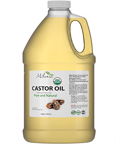 Premium Organic Castor Oil - (64 fl. oz.) 100% Pure and Hexane-Free Cold-Pressed Beauty & Skincare Serum - Eyelash & Eyebrow Hair Growth Enhancer