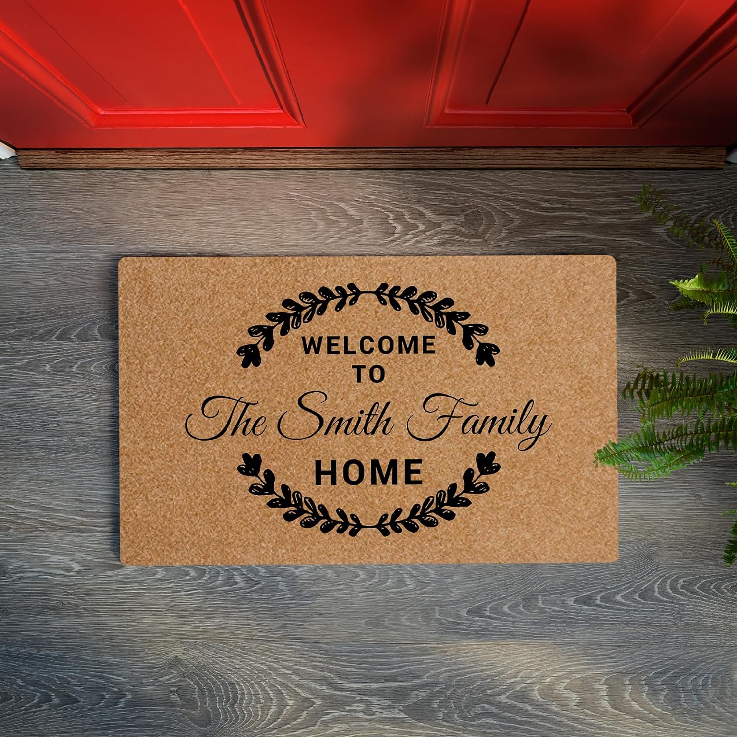 Personalized Door Mats Customized Doormat Non-Slip Rubber Backing for Outdoor Indoor Welcome Entrance Way Mat Front Door Housewarming Gift My Home