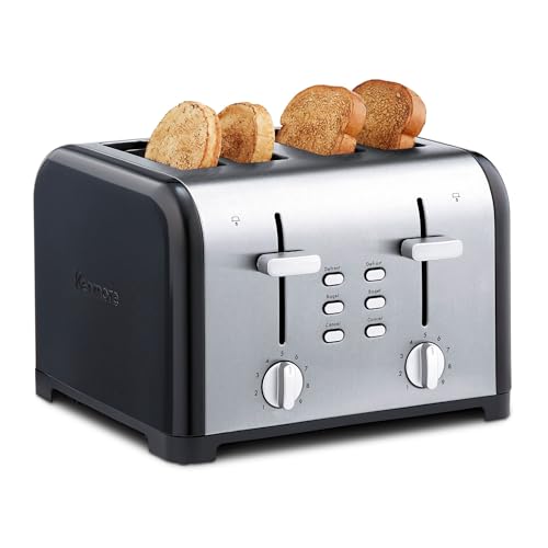 Kenmore 40604 4-Slice Toaster with Dual Controls in Red
