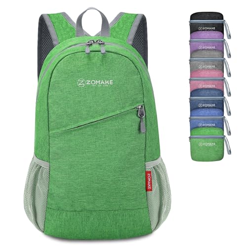 ZOMAKE Ultra Lightweight Packable Backpack 10L - Small Daypack Light Foldable Backpack Water-Resistant Backpack for Hiking(Black)