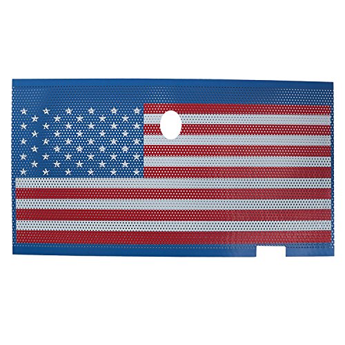 American Flag Steel Front Grille Mesh Insert Compatible with Jeep Accessories Wrangler JL 2018-2022/ Jeep Gladiator JT Black*White