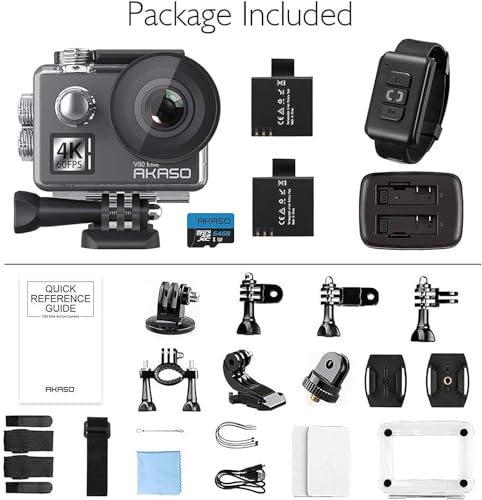 AKASO V50 Elite 4K60fps Touch Screen WiFi Action Camera Voice Control EIS 131 feet Waterproof Camera 8X Zoom Remote Control