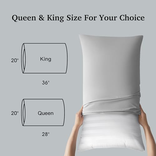 Beautyrest Hotel Collection Fluffy Luxury Goose Feathers Medium Firm Hypoallergenic Pillow, 500 Thread Count US Grown Cotton Cover (20x36”), King (Pack of 2), White 2