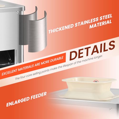 NEWTRY Commercial Meat Cutter Machine, 5mm Blade, Save Time, Easy to Clean, Slices Strips Cubes 3 in 1, 110V US Plug