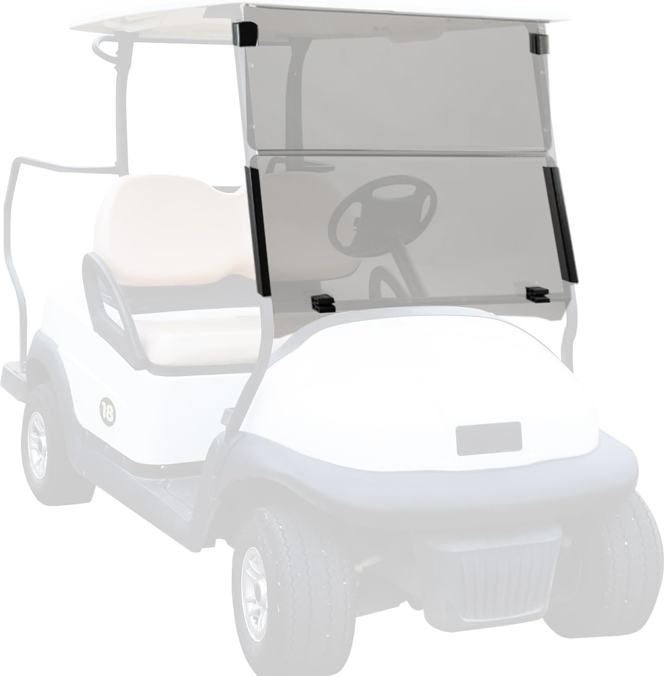 Club Car Precedent Windshield for 2004 and Up Models Golf Cart Windshield Club Car Windshield Replacement with Tinted UV Protection Impact Resistant Acrylic and Foldable Golf Cart Front Windshield