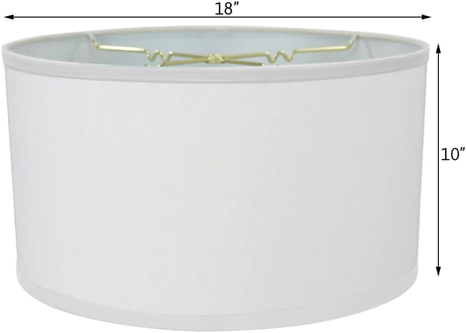 White Linen Shallow Drum Premiere Lampshade 18x18x10