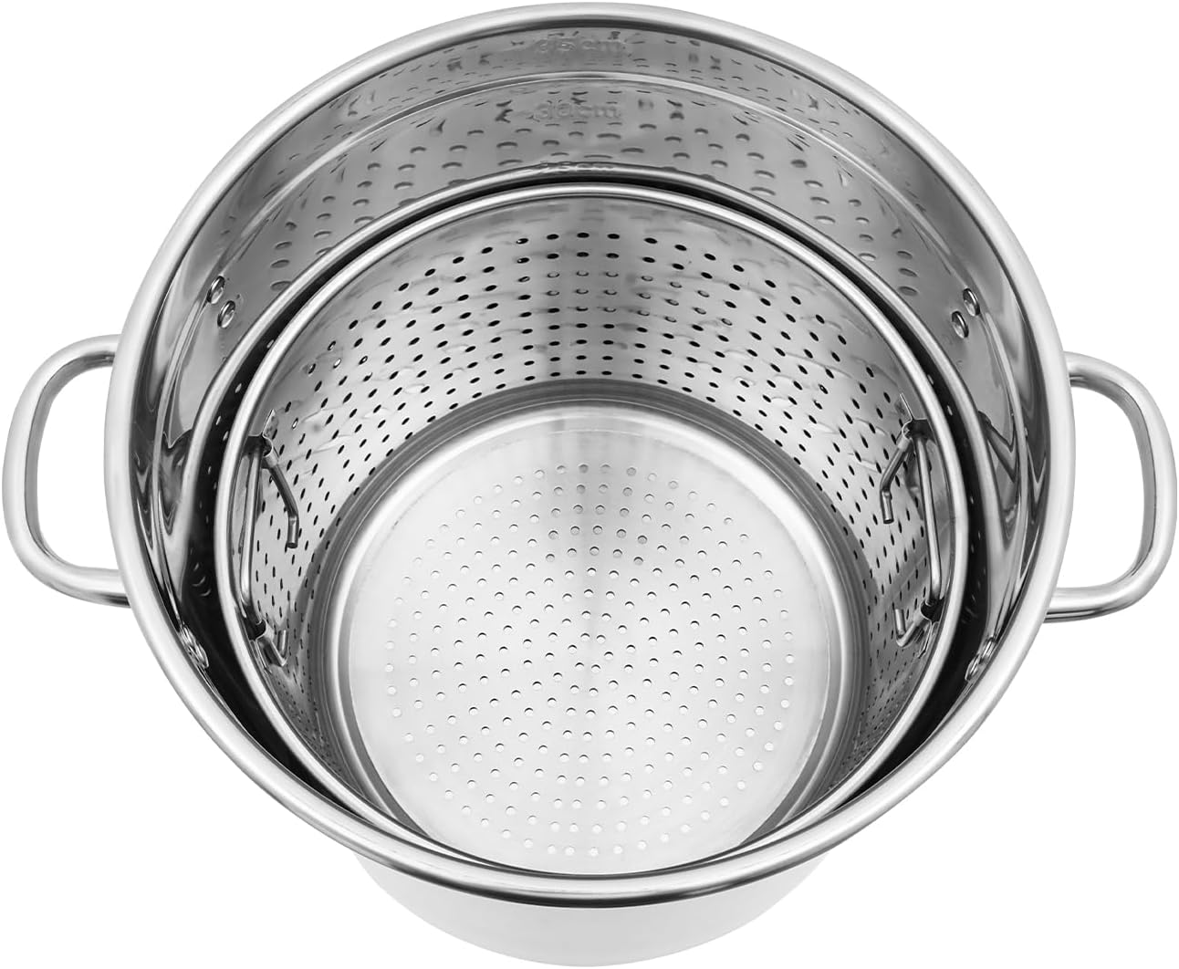 37 QT Stainless Steel Stock Pot w/Basket - Large stock pot with lid, Heavy Kettle, Cookware, Outdoor Cooking Pot for Crab Lobster Shrimp Boiling