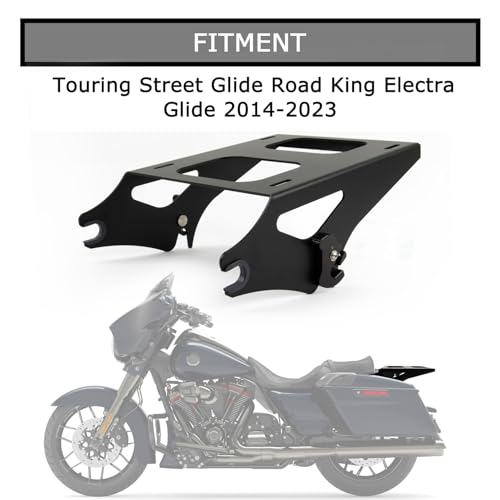 Detachable Two Up Tour Pack Pak Mounting Luggage Rack Compatible for Touring Street Glide Road King Electra Glide 2014-2022(Black)
