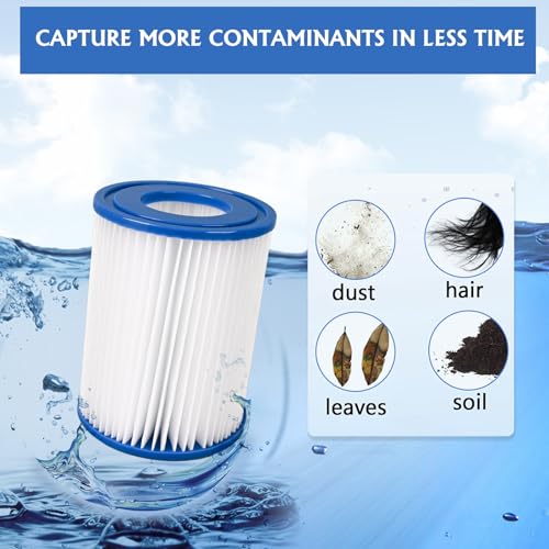 PURIFIED Spa Filter Type A Pool Filter Replacement Cartridge Compatible with Bestway Type II Pool Filter Cartridge Pumps - Replacement Pool Filters for Above Ground Pools 1-Pack