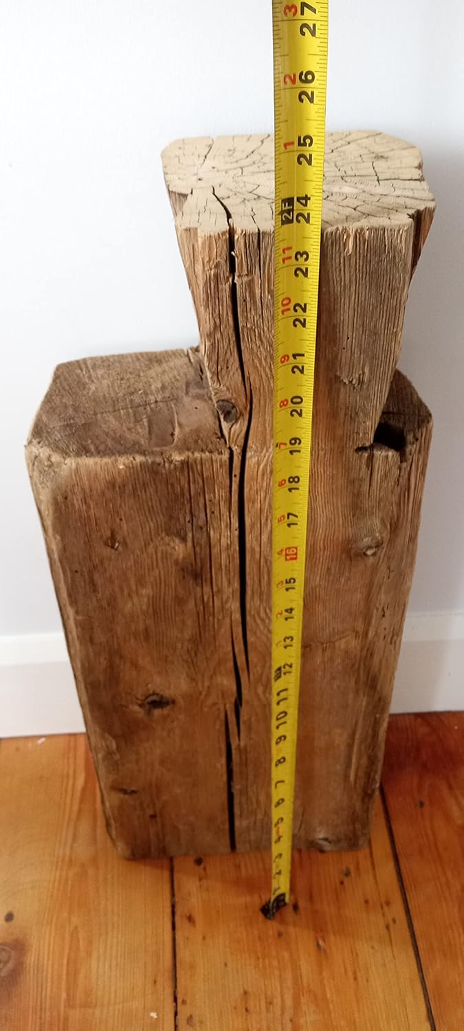 Old Rustic Wood/Authentic Hand Hewn Beam from The 1800's End Table/Coffee Table Modern Farm House Style