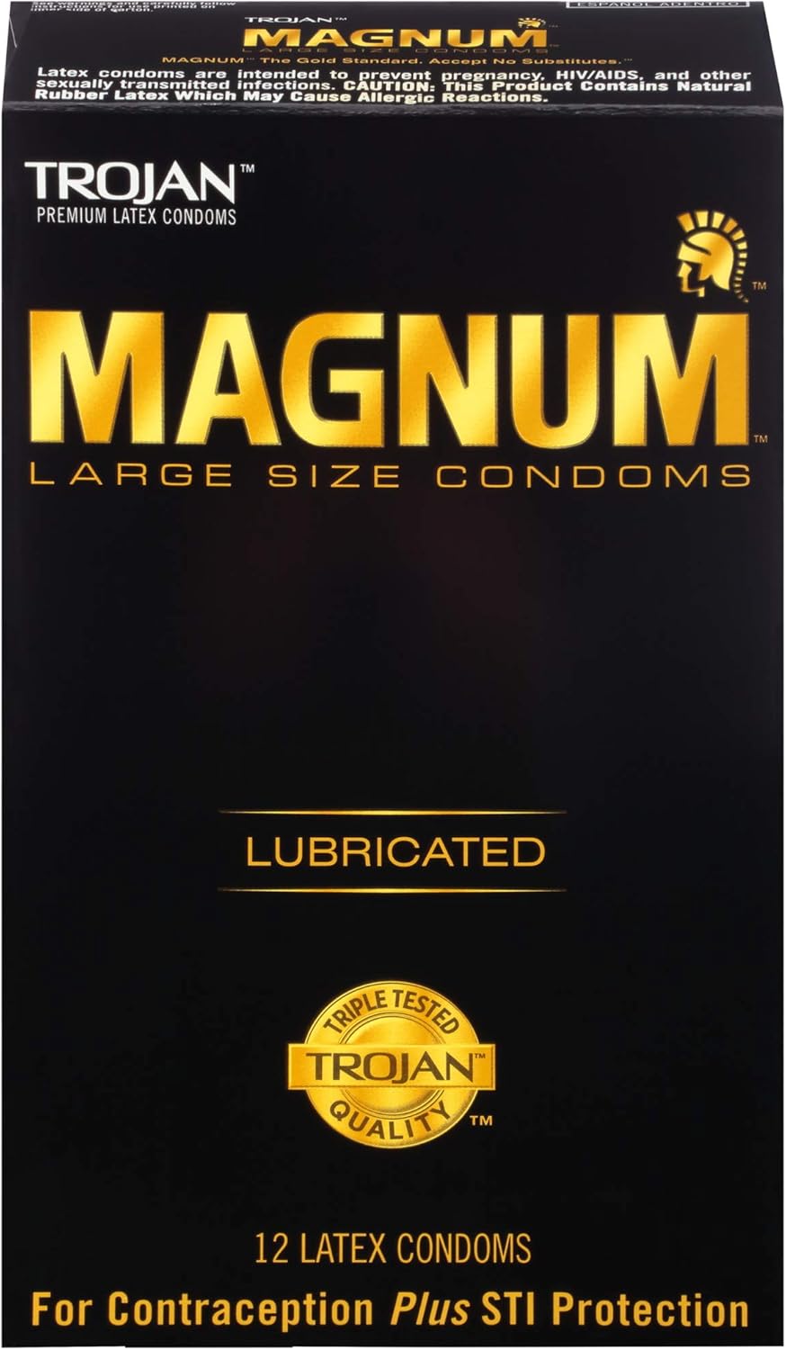 Trojan Magnum Large and XL Large Size Lubricated Condoms 24 Count