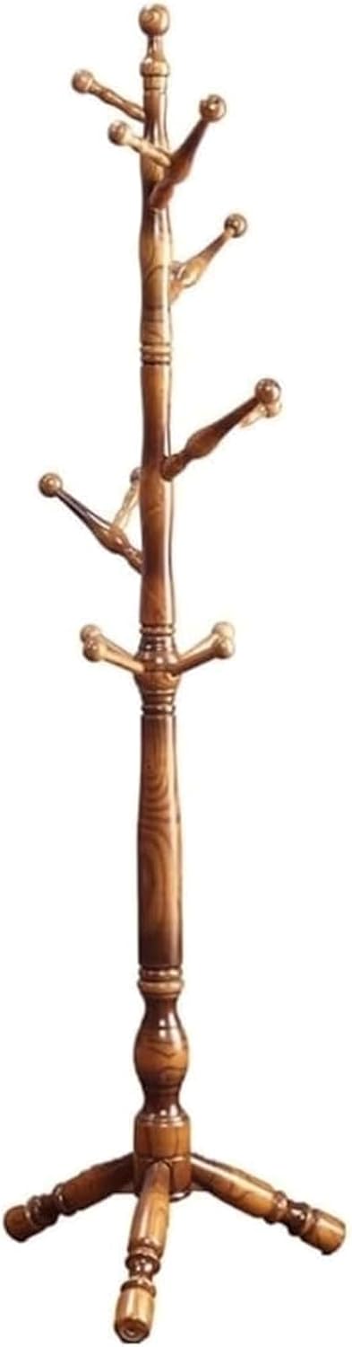Clothes Stand Modern Coat Rack Solid Wooden Standard Rod 12 Hook Entryway Hall Bedroom Clothes Rack for Clothes Hat Jacket Scarf Hanger New Furniture