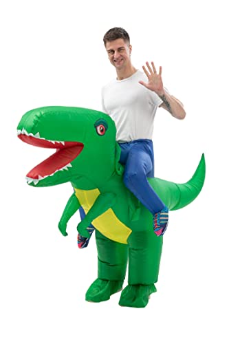 Dinosaur Costume Adult Funny Blow up Halloween Ride on Dino T-Rex Inflatable Costumes