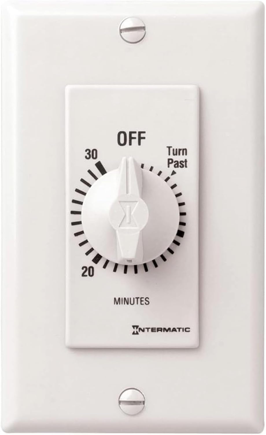 Intermatic SW30MWK 30-Minute Spring Wound Timer, White - Energy-Saving Control for Lights and Appliances - Easy Installation and Operation