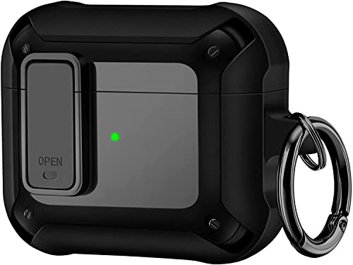 Valkit Airpod 3rd Generation Case 2021 Secure Lock Clip Case Apple AirPod 3 Case Cover Military Armor Series Full-Body Rugged Hard Shell for Men Women with Keychain Carabiner,Wireless Charging