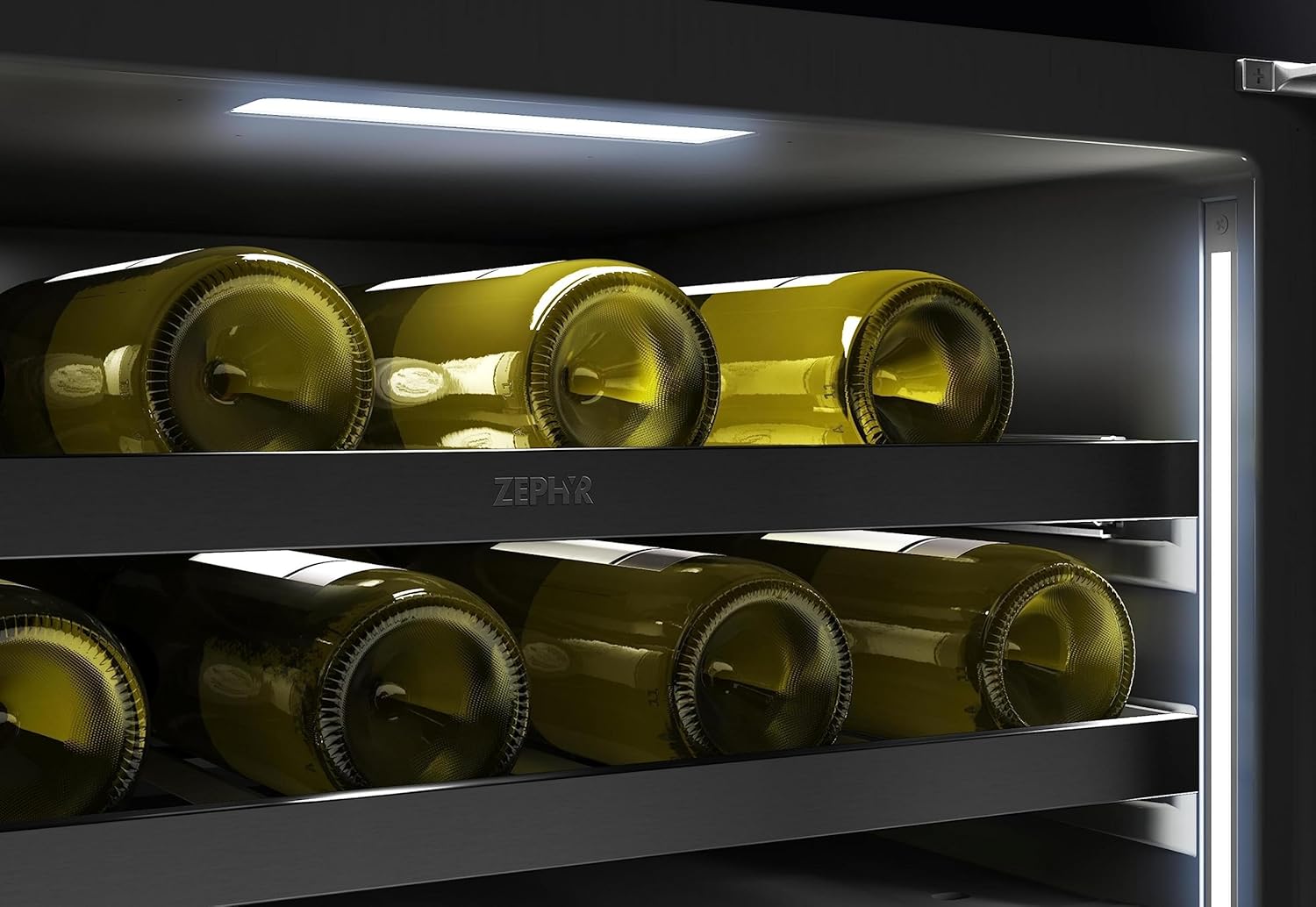 Zephyr PRW24C02C Presrv 24 Inch Wide 45 Bottle Capacity Built-In/Free Standing Dual Zone Wine Cooler with Vibration Dampening System - Stainless Steel