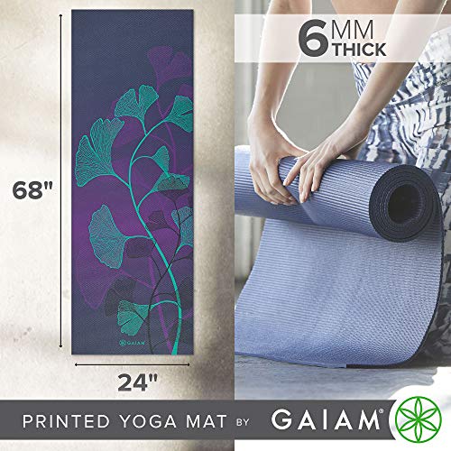 Gaiam Yoga Mat - Premium 6mm Print Extra Thick Non Slip Exercise & Fitness Mat for All Types of Yoga, Pilates & Floor Workouts (68