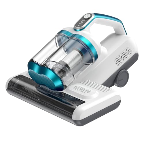 Mattress Vacuum Cleaner Bed Vacuum with 16Kpa Suction 253.7nm UV-C Light, 30000 Rpm/Min Dual Brushroll Rotation & HEPA Filter & Heating & Ultrasonic Tech, 10'' Dual Widened Suction Port, 500W, Corded
