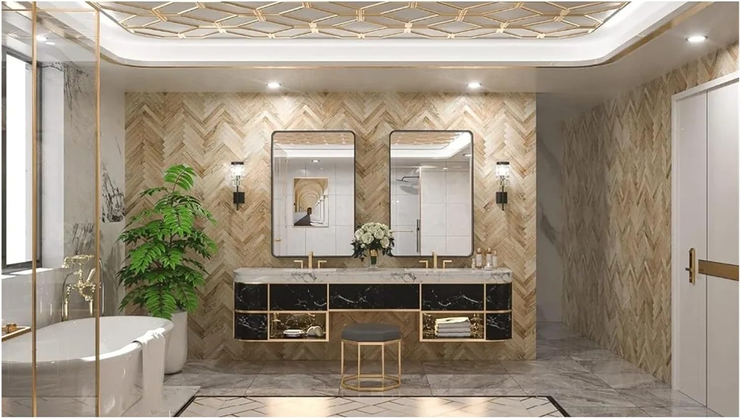 Black Framed Bathroom Mirror 24x36 Inch Matte Metal Frame Farmhouse Wall Mounted Rectangle Mirror,Decor Mirror