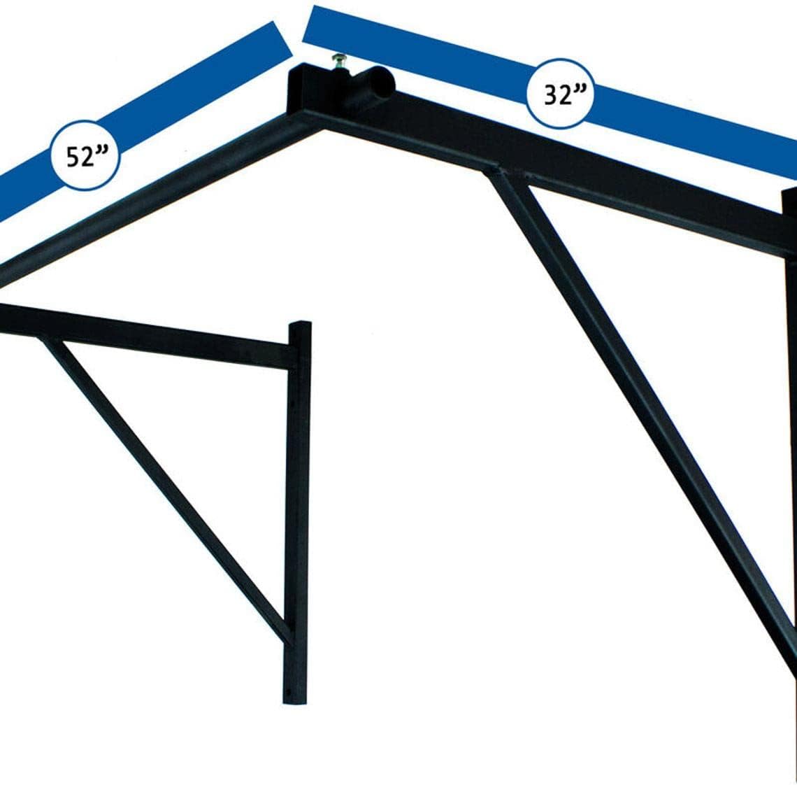 Titan HD Wall Mounted Pull Up Chin Up Bar with 8 in. Wood Olympic Gymnastic Rings - 1.5 in. W Heavy Duty Thick Straps &