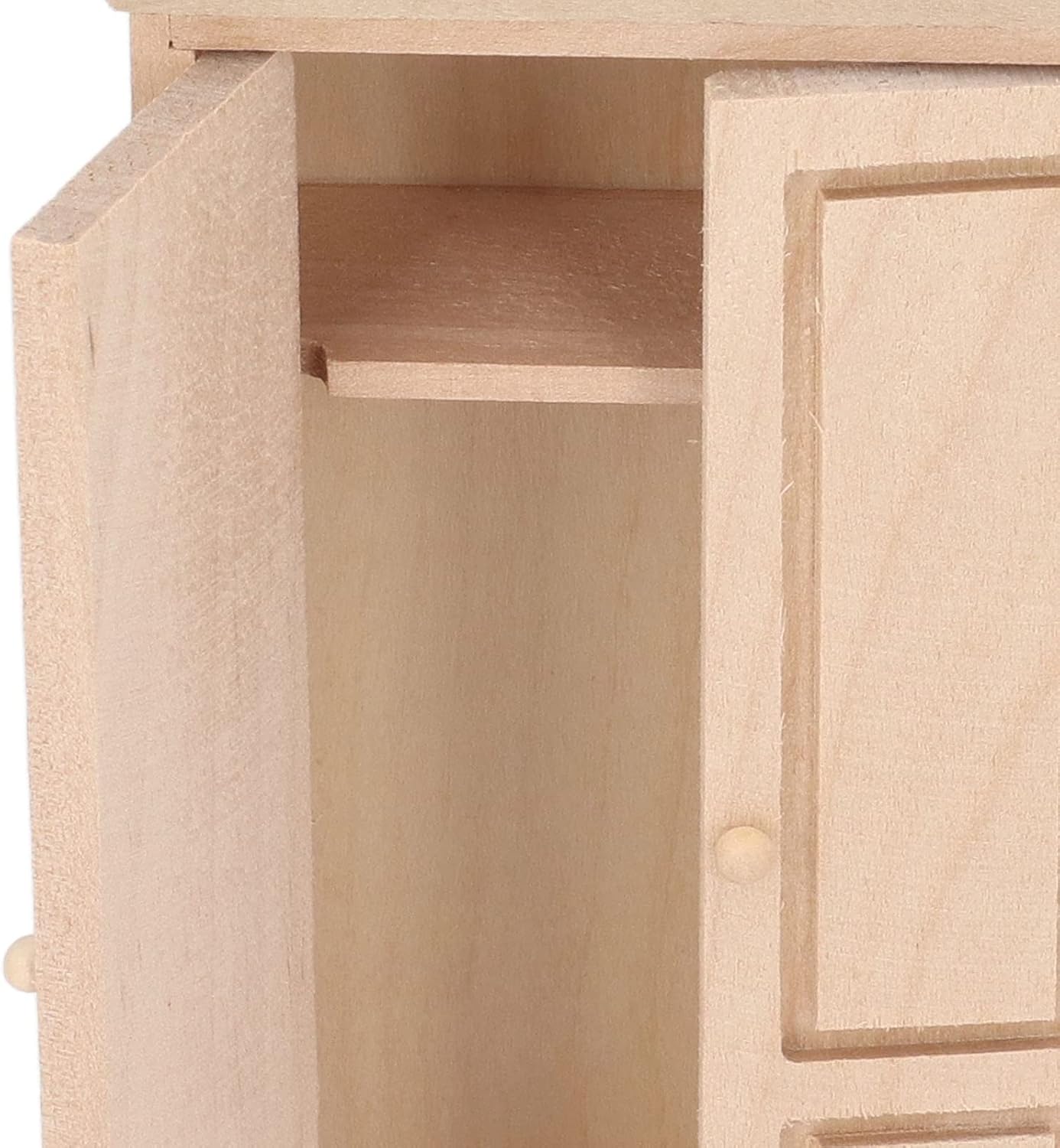 Miniature Wardrobe, 1/12 Wooden Scale Double Door Dolls House Closet Decoration for Cabinet Mini House Furniture Accessory Doll Closet Wardrobe
