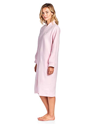 Casual Nights Women's Zip Up Front Long Fleece Robe House Dress