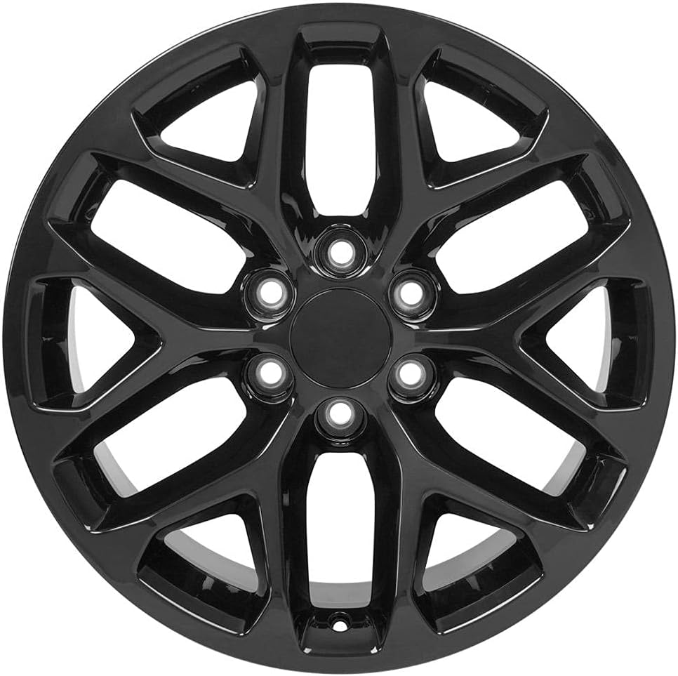 OE Wheels LLC 20 inch Rims Fits Silverado Suburban Tahoe Sierra Yukon Escalade 6x139.7 CV98B 20x9 Black SET
