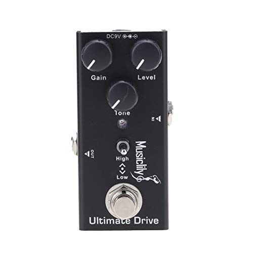 Musiclily Basic Mini Electric Guitar Effect Pedal DC 9V Adapter Powered True Bypass, Ultimate Drive