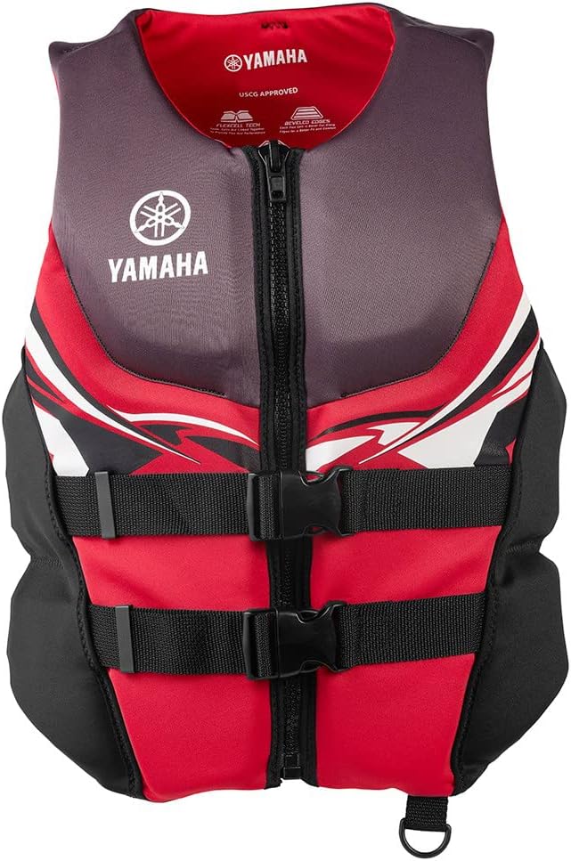 Yamaha Motor Corp. Men's Neoprene Two-Buckle PFD Life Jacket Vest (Medium, Red/Black/White) (318 (MAR-22VNE))