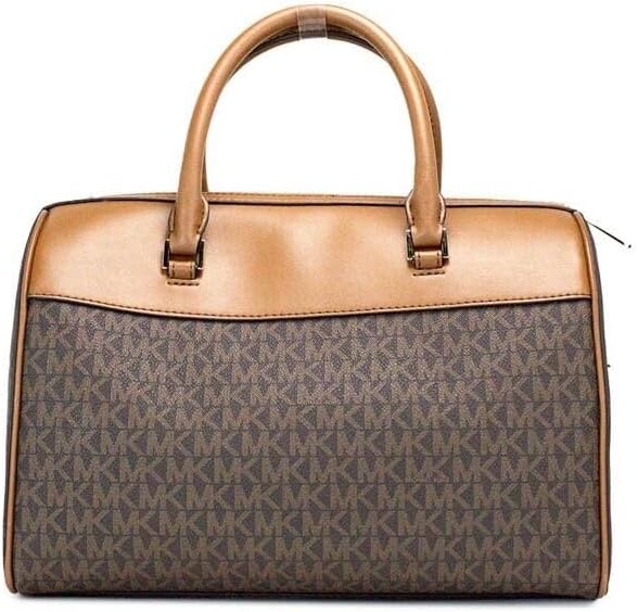 Michael Kors Travel Medium Signature PVC Duffle Crossbody Handbag Brown