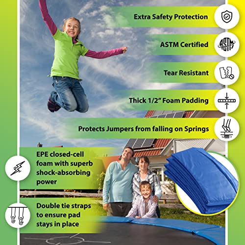 Machrus Upper Bounce Trampoline Replacement Safety Pad 6FT - 16FT Round-Trampoline Spring Cover PVC Trampoline Skirt
