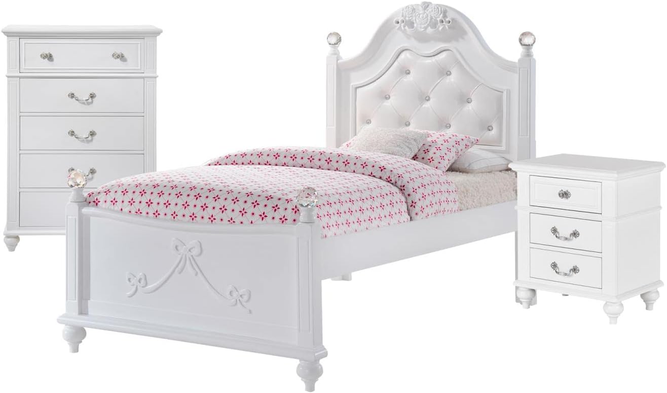 Picket House Furnishings Annie Twin Platform 3PC Bedroom Set w/Storage Trundle Twin/3 Piece/without Storage Trundle