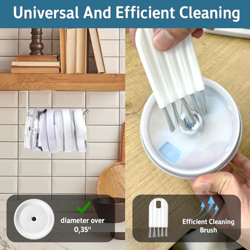 Tumbler Lid Organizer, Saving Space Efficient Storage lids,Suitable for Stanley|yeti lids,Under The Cabinet Mount, With Matching Cup Brush,Ultimate Organizer Lids and Cup Brush Solution（L）